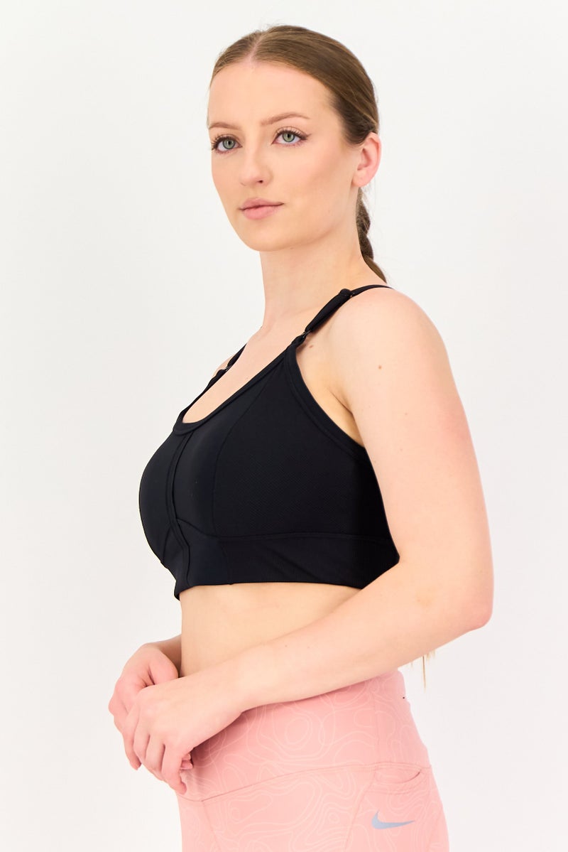 Nike Women Brand Logo Lightly Padded Training Sports Bra, Black - Image 2